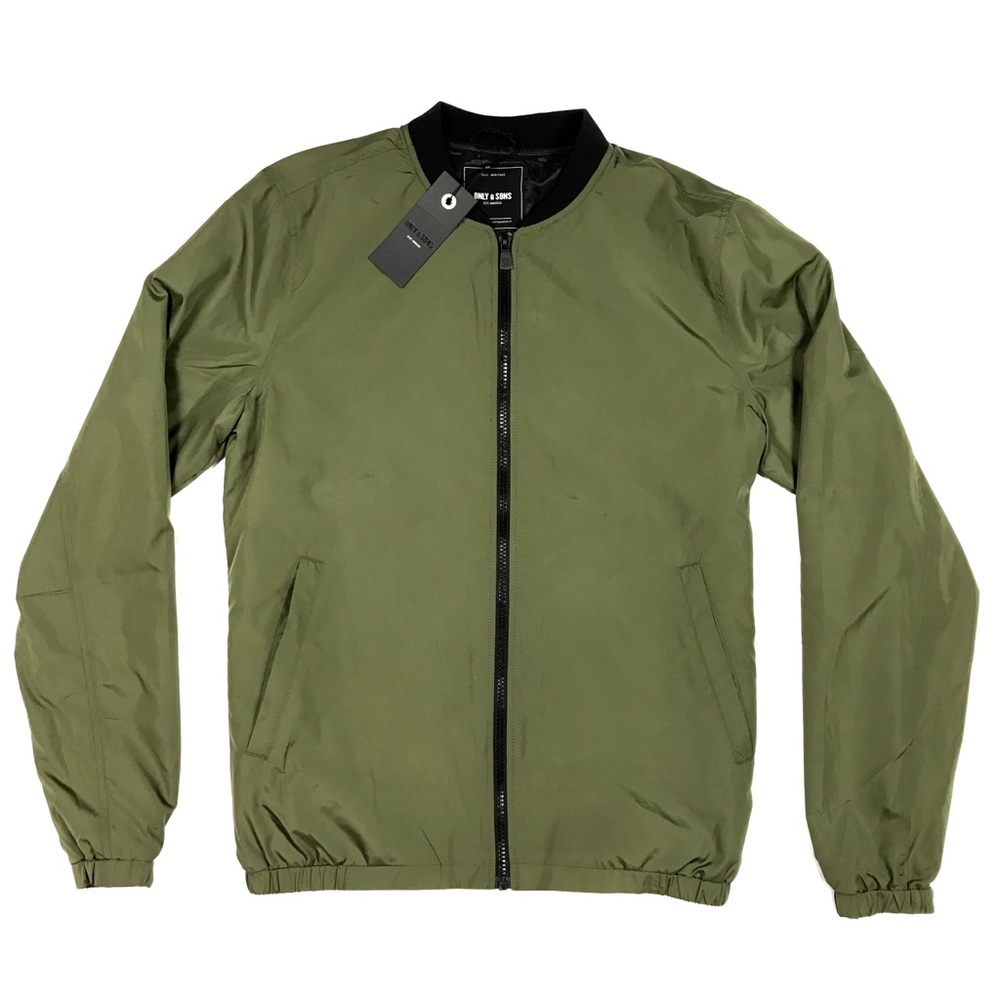 Only & Sons Green Thin Bomber Jacket